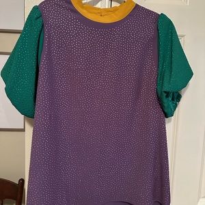 Bibi Sparkle Mardi Gras Top LARGE